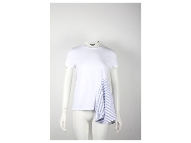 Stella Mc Cartney Camiseta con panel de rayas de algodón blanco de Stella McCartney - vista 6