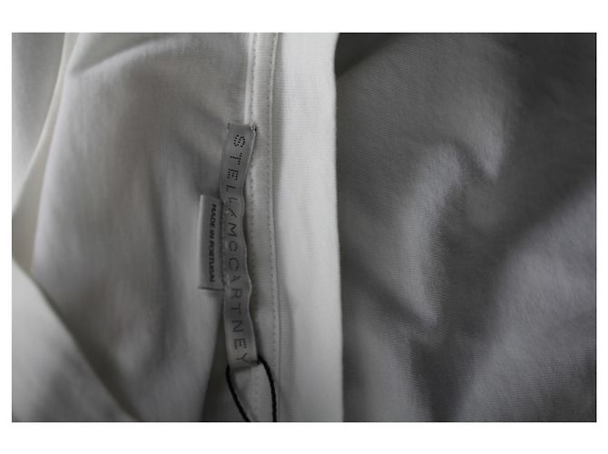 Stella Mc Cartney Camiseta con panel de rayas de algodón blanco de Stella McCartney - vista 9