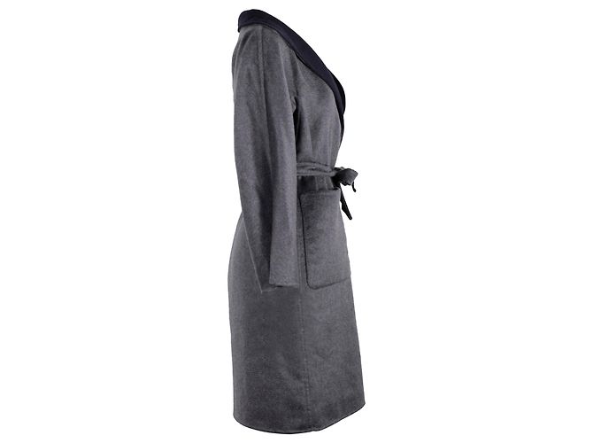 Abrigo reversible Max Mara Lilia en cachemir gris y negro - vista 2
