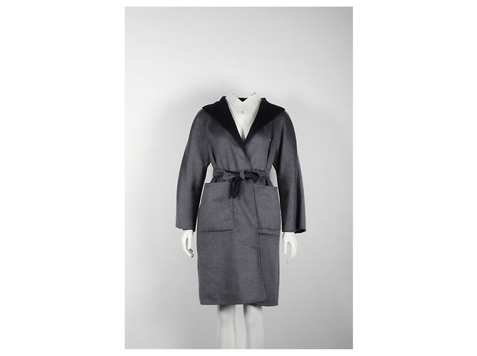 Abrigo reversible Max Mara Lilia en cachemir gris y negro - vista 6