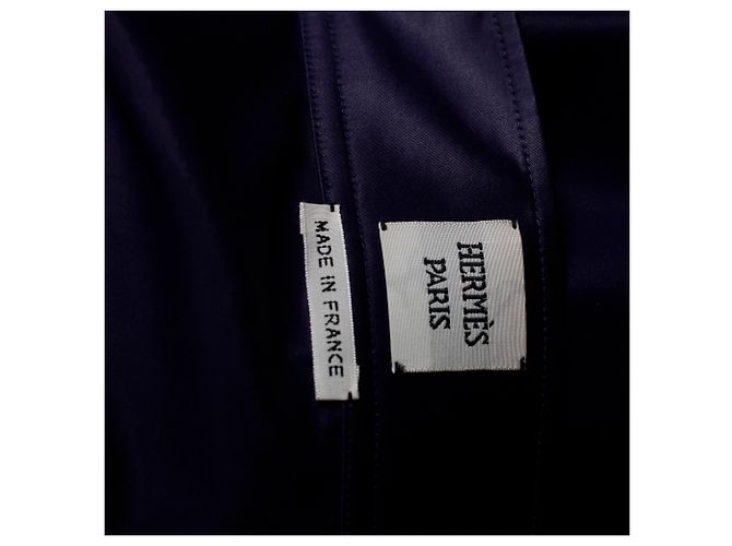 Hermès Falda midi sirena Hermes en algodón índigo Azul Azul marino - vista 4
