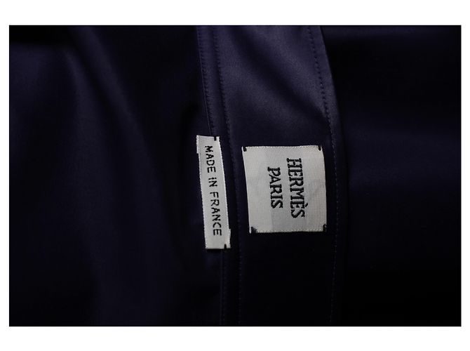Hermès Falda midi sirena Hermes en algodón índigo Azul Azul marino - vista 9