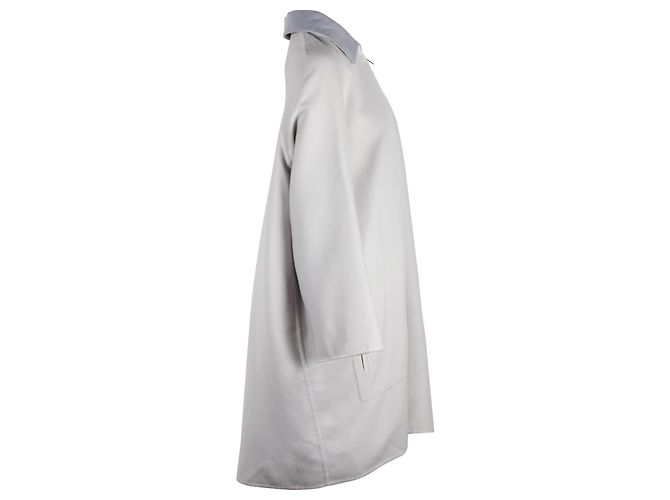 Hermès Hermes Front Zip Coat aus grauem Kaschmir - Ansicht 3