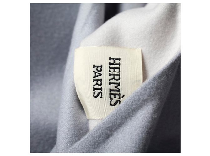 Hermès Hermes Front Zip Coat aus grauem Kaschmir - Ansicht 5