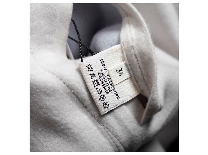 Hermès Hermes Front Zip Coat aus grauem Kaschmir - Ansicht 6
