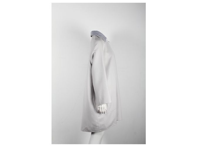 Hermès Hermes Front Zip Coat aus grauem Kaschmir - Ansicht 9