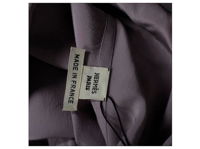 Hermès Blusa Hermes sem mangas com gola alta em seda lilás - vista 4