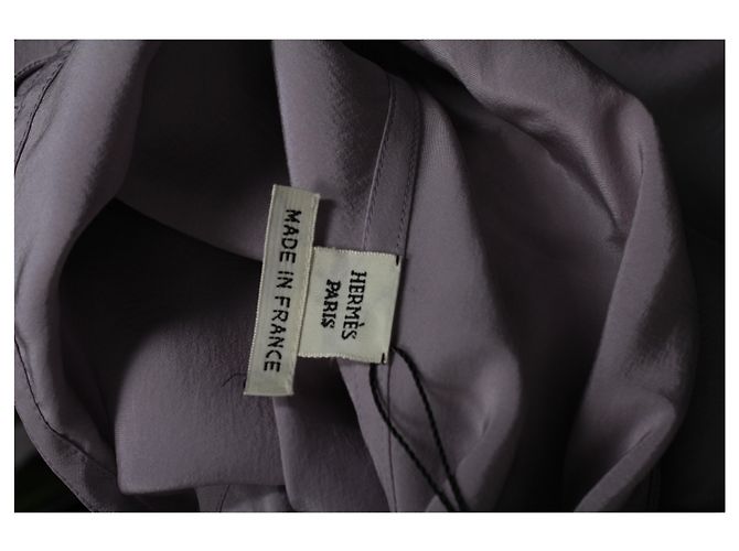 Hermès Blusa Hermes sem mangas com gola alta em seda lilás - vista 9