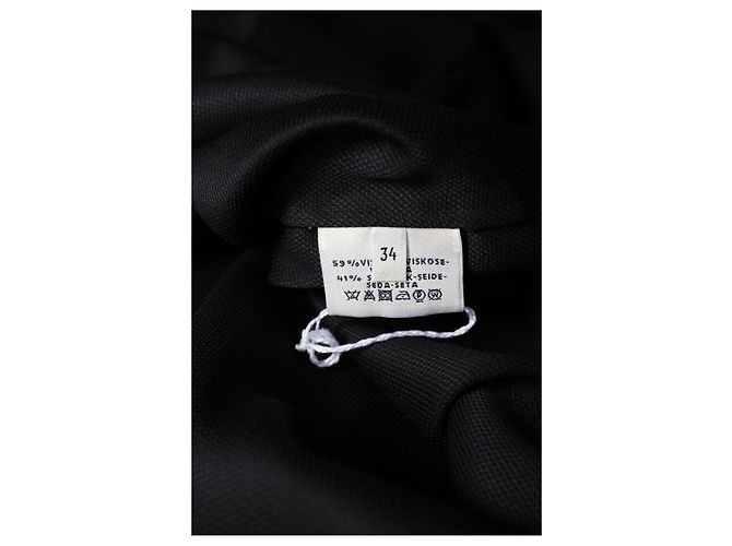 Blusa smanicata Hermès in seta nera Nero - vista 10
