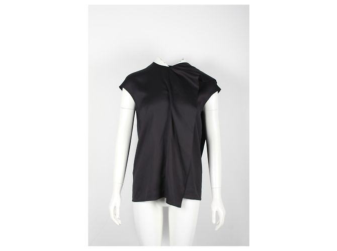 Blusa smanicata Hermès in seta nera Nero - vista 6