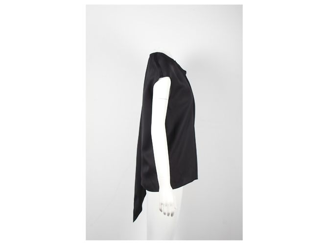 Blusa smanicata Hermès in seta nera Nero - vista 7