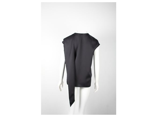 Blusa smanicata Hermès in seta nera Nero - vista 8