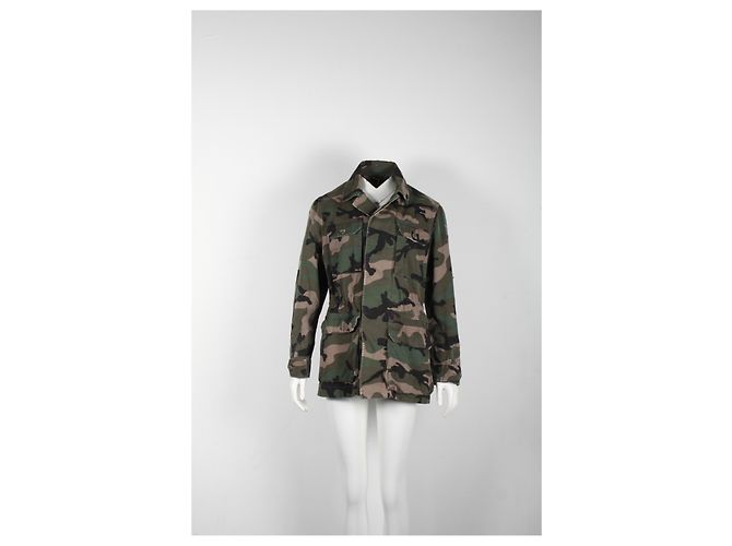 Autre Marque Chaqueta de camuflaje Valentino en algodón verde oliva - vista 6