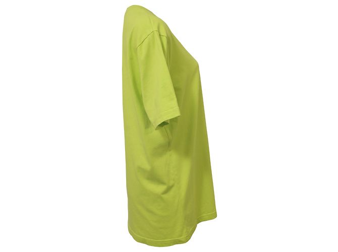 Camisa bordada com gola redonda Nina Ricci em algodão verde limão - vista 2