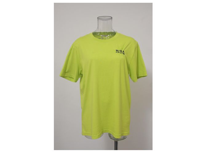 Camisa bordada com gola redonda Nina Ricci em algodão verde limão - vista 6