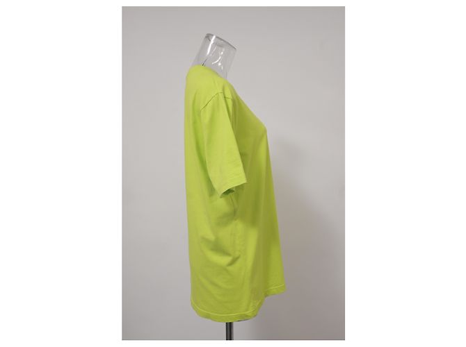 Camisa bordada com gola redonda Nina Ricci em algodão verde limão - vista 7