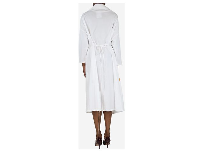 Stella Jean Weißes Midi-Hemdkleid mit Vogel-Print – Größe UK 6 - Ansicht 2
