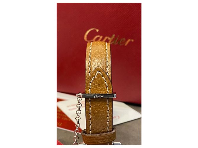 Bracciale Cartier in pelle Caramel Argento Caramello - vista 2