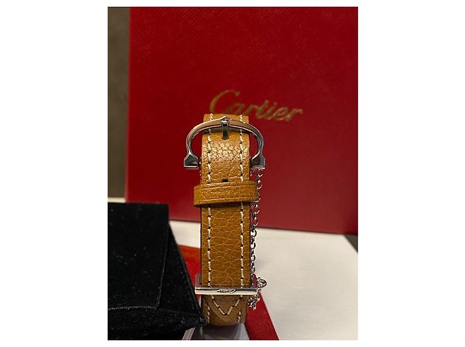 Bracciale Cartier in pelle Caramel Argento Caramello - vista 3