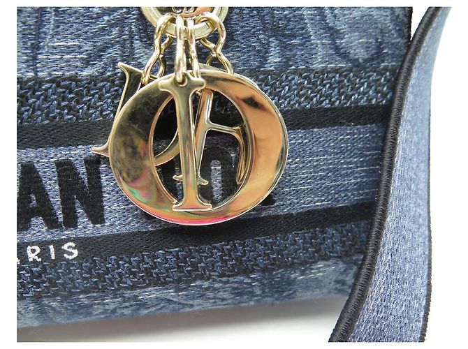NUOVA BORSA A MANO CHRISTIAN DIOR LADY D-JOY MEDIA IN DENIM - vista 11