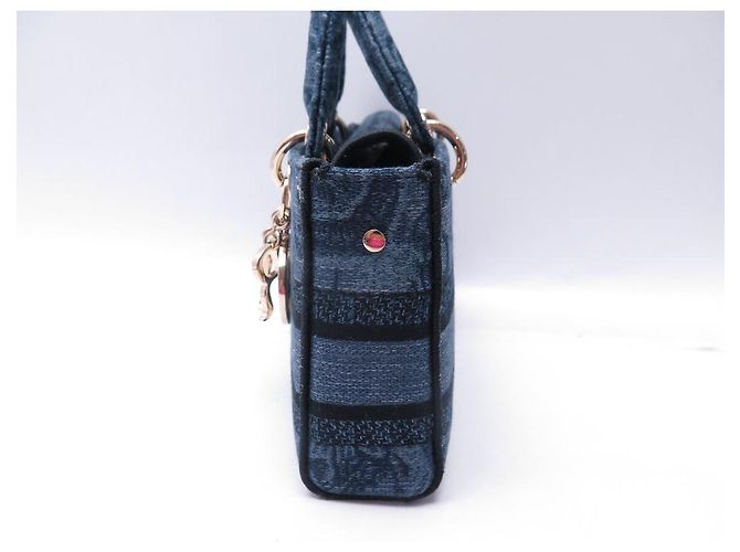 NUOVA BORSA A MANO CHRISTIAN DIOR LADY D-JOY MEDIA IN DENIM - vista 3
