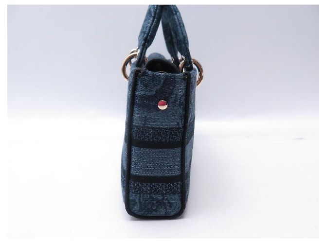 NUOVA BORSA A MANO CHRISTIAN DIOR LADY D-JOY MEDIA IN DENIM - vista 4
