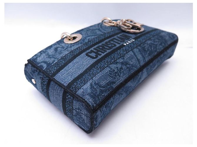 NUOVA BORSA A MANO CHRISTIAN DIOR LADY D-JOY MEDIA IN DENIM - vista 5