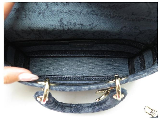 NUOVA BORSA A MANO CHRISTIAN DIOR LADY D-JOY MEDIA IN DENIM - vista 8
