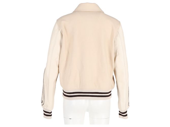Jaqueta Amiri Bones Varsity em lã bege - vista 6