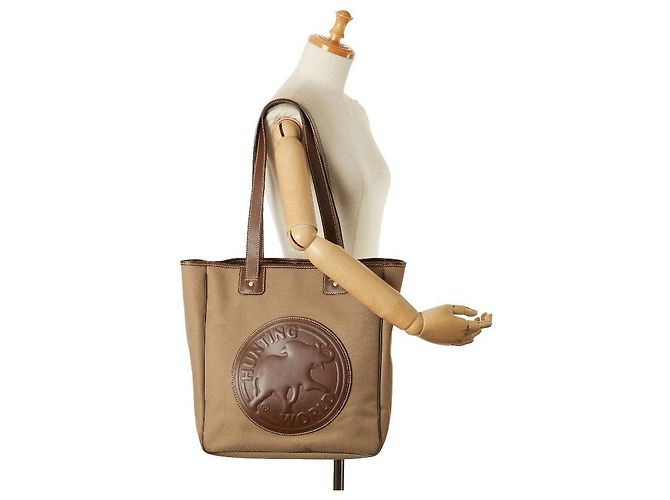 & Other Stories Bolsa tote de lona e couro Hunting World marrom - vista 10