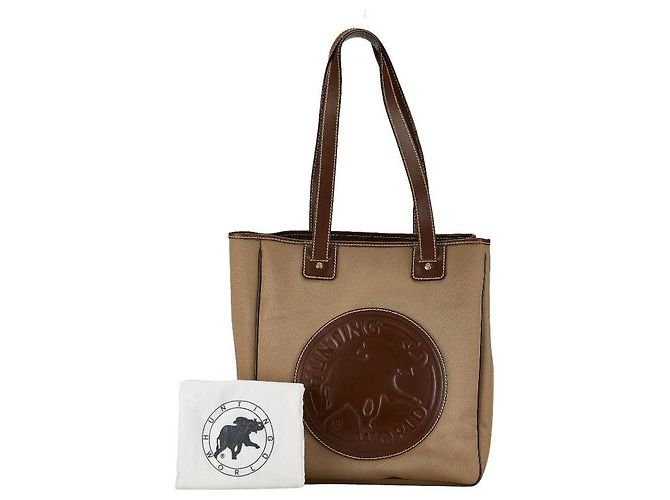 & Other Stories Bolsa tote de lona e couro Hunting World marrom - vista 9