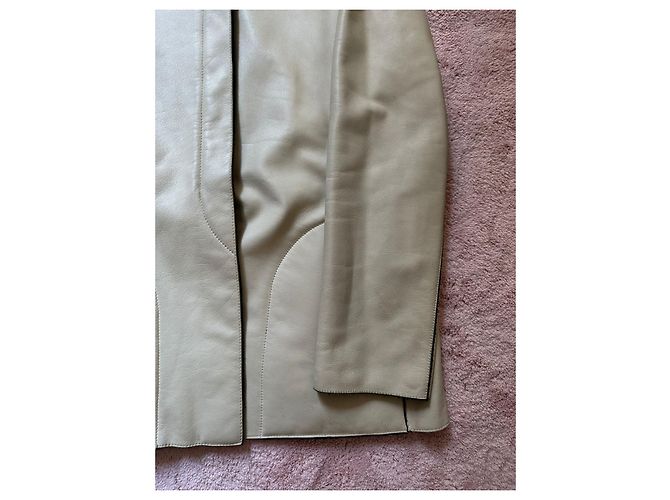 Giorgio Armani AW2000 Lederbeige Jacke - Ansicht 2