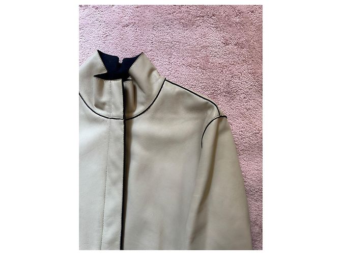 Giorgio Armani AW2000 Lederbeige Jacke - Ansicht 3