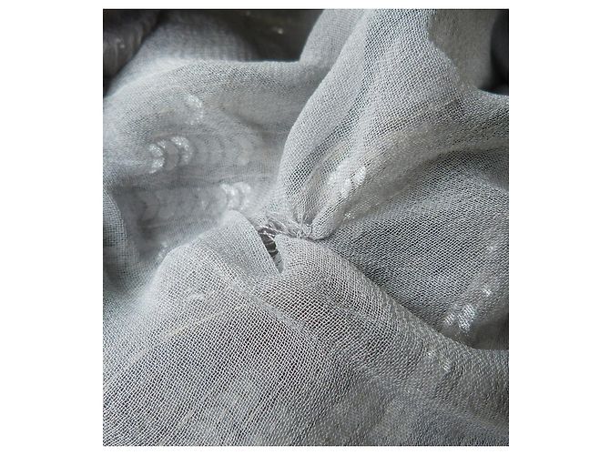 Blusa Dior in seta con paillettes e perle metalliche argento - vista 11