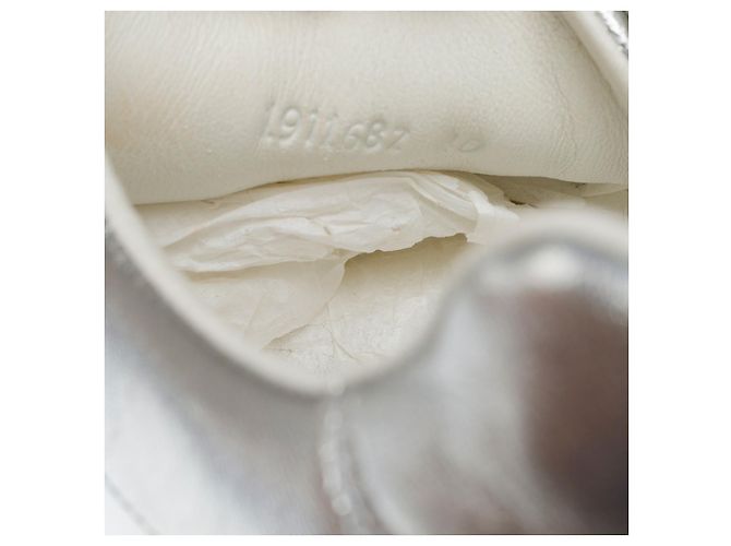 Hermès Sapato HERMES em couro prateado - 101922 Prata - vista 7
