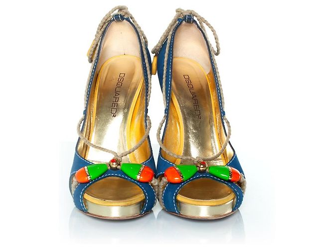 Dsquared2, Blauer Wildlederpumps mit Candy-Details - Ansicht 3