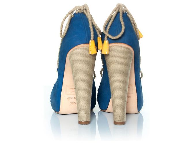 Dsquared2, Blauer Wildlederpumps mit Candy-Details - Ansicht 4