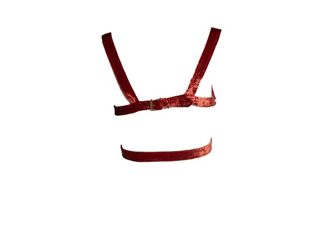 Autre Marque Per amore e limoni, Top in velluto Marrone Rosso - vista 3