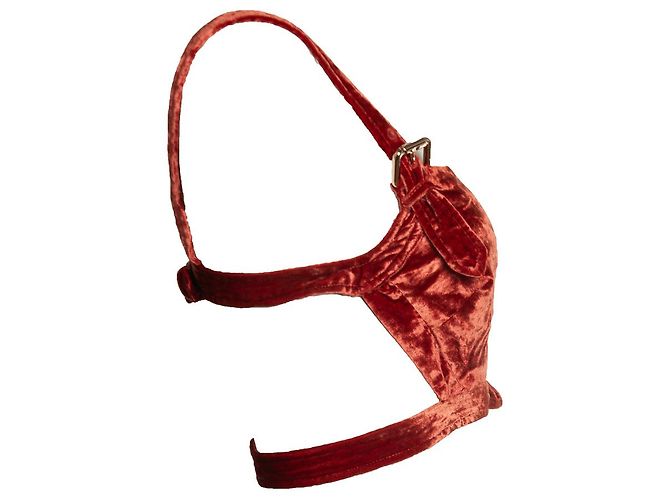 Autre Marque Per amore e limoni, Top in velluto Marrone Rosso - vista 4