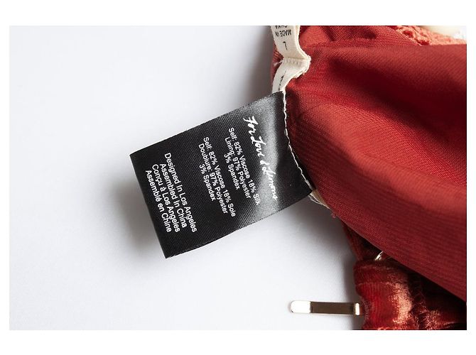 Autre Marque Per amore e limoni, Top in velluto Marrone Rosso - vista 5