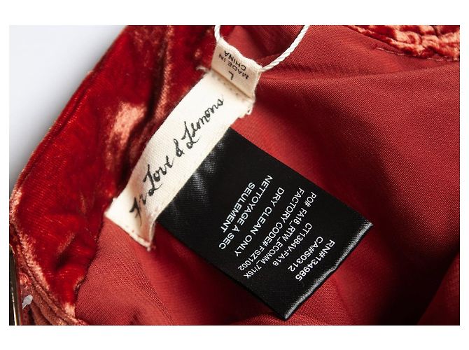 Autre Marque Per amore e limoni, Top in velluto Marrone Rosso - vista 6