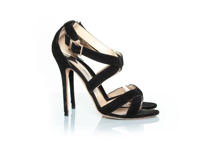 Jimmy Choo, sandali con cinturino in pelle scamosciata Nero - vista 3