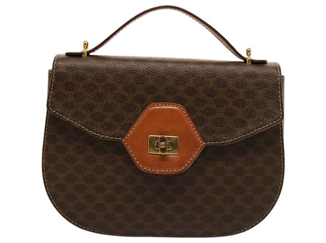 Céline CELINE Borsa a mano in tela macadam PVC 2modo Brown Auth 75809 Marrone - vista 13