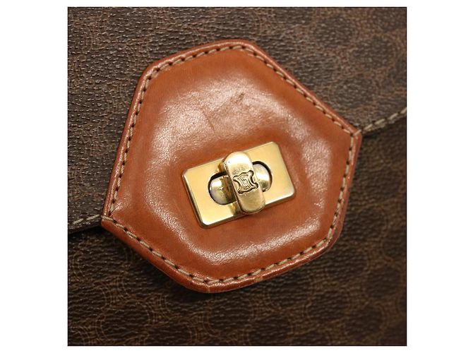 Céline CELINE Borsa a mano in tela macadam PVC 2modo Brown Auth 75809 Marrone - vista 9