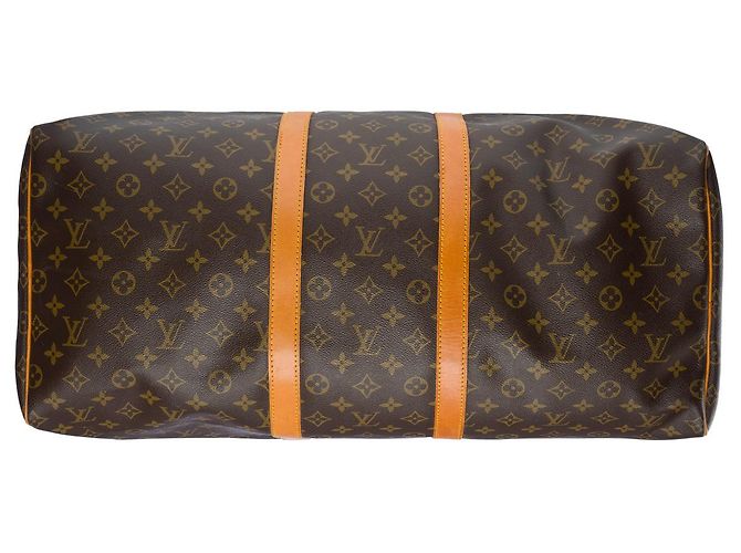 LOUIS VUITTON Keepall Bag in Brown Canvas - 33355121046 - view 10