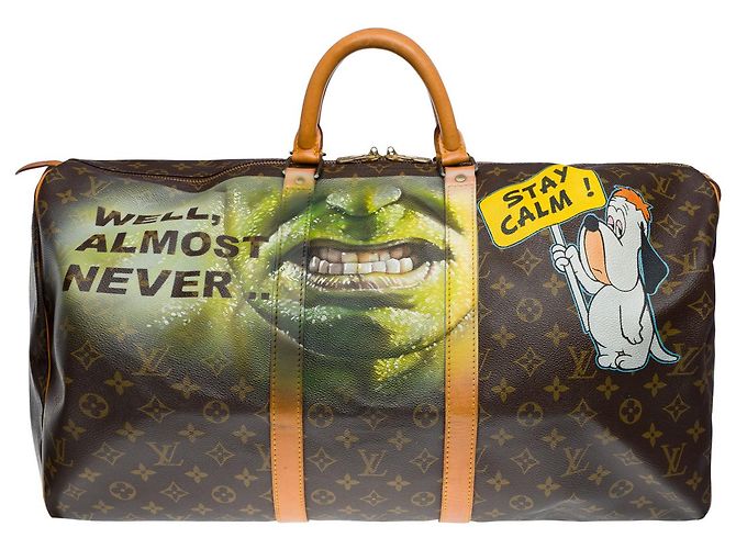 LOUIS VUITTON Keepall Bag in Brown Canvas - 33355121046 - view 2
