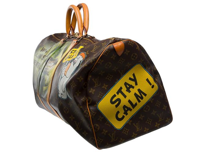 LOUIS VUITTON Keepall Bag in Brown Canvas - 33355121046 - view 4