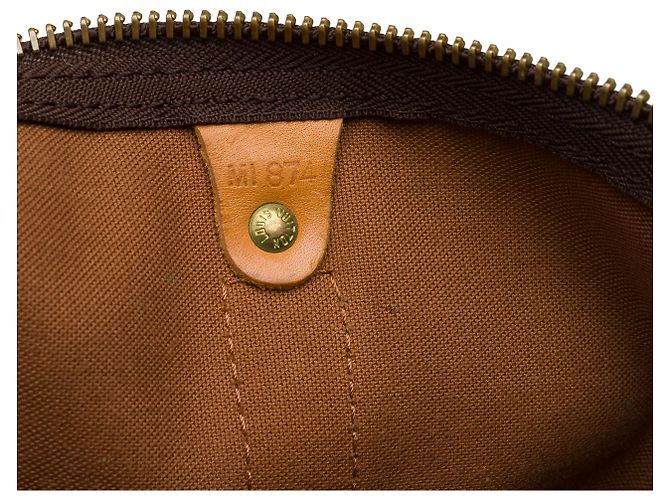 LOUIS VUITTON Keepall Bag in Brown Canvas - 33355121046 - view 7