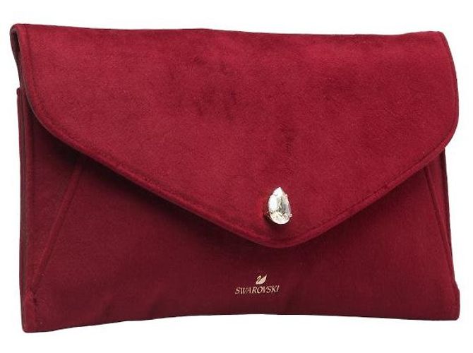 Swarovski Wildleder Clutch Tasche Rot - Ansicht 2