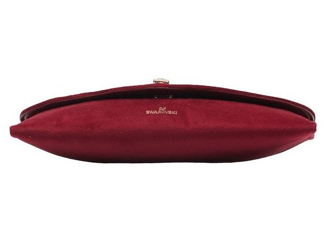 Swarovski Wildleder Clutch Tasche Rot - Ansicht 4